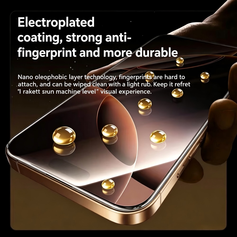 Folie de sticla securizata mata pentru iPhone 16pro max, 6,3 inch, transparenta inalta, folie telefon anti-amprenta. Suprafata neteda pentru jocuri electronice, alunecare fara blocaje, fara stralucire