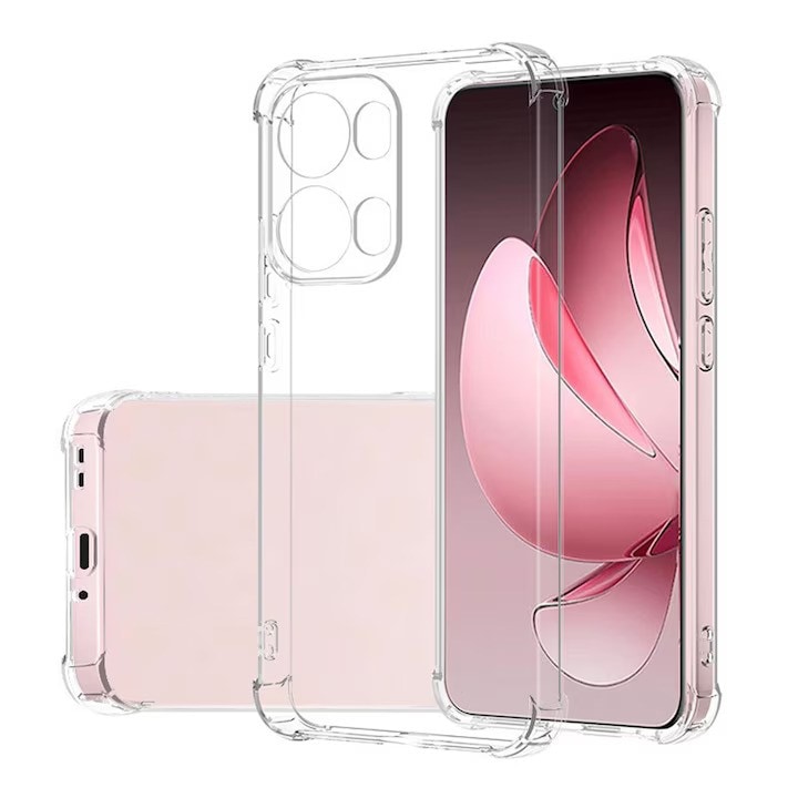 Husa Soft TPU Antisoc compatibila cu Oppo Reno 13 Pro, Clear