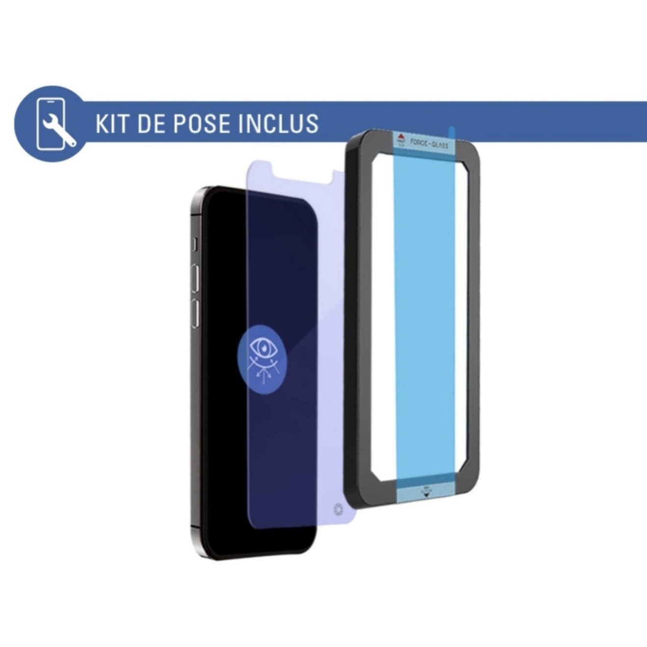 Folie de protectie pentru iPhone 14 Plus/ 13 Pro Max, Sticla, Full Glue, Case Friendly, Blue Light Filter