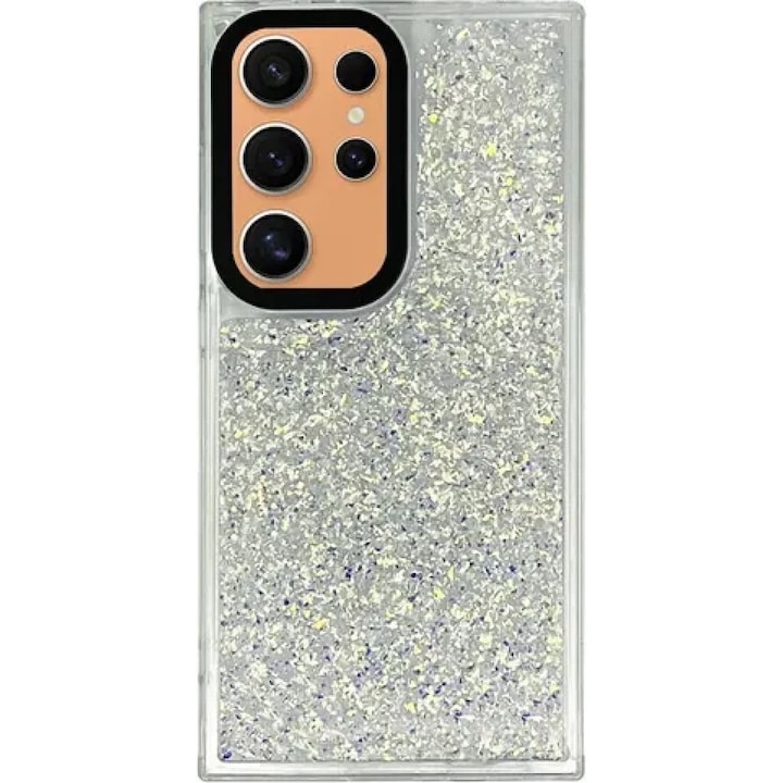 Husa telefon Vivid, Glitter Shine, pentru Samsung Galaxy S24 Ultra, argintie, silicon