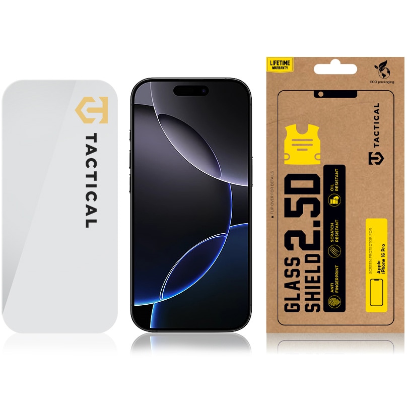 Folie de protectie Tactical 2.5D pentru iPhone 16 Pro, Transparent
