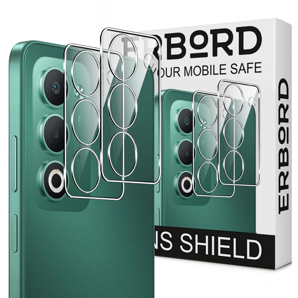 Set 2x Folii protectie ERBORD pentru aparat Oppo A5 5G / A5m, transparent, 9H