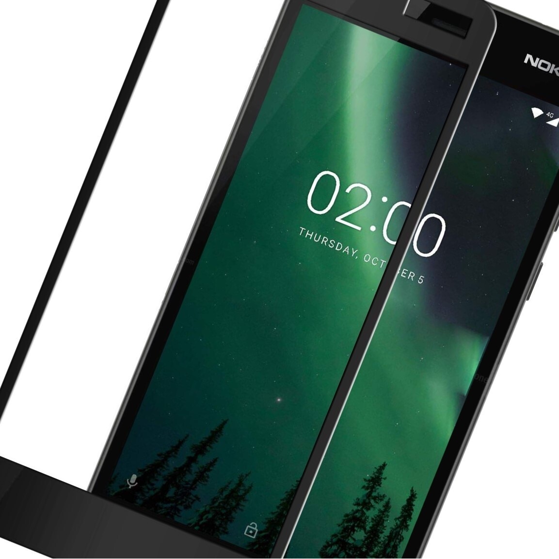 Folie de Sticla pentru Nokia 2, Full Glue, Full Cover, Negru