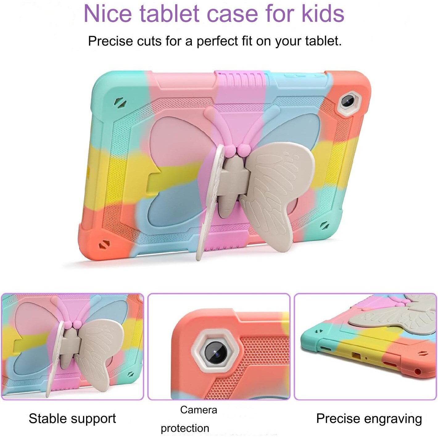 Husa de protectie pentru Samsung Galaxy Tab A9 Plus 11 inch 2023, (SM-X210/X216/X218), cu stand stil fluture, suport pix, rezistenta la socuri, multicolor