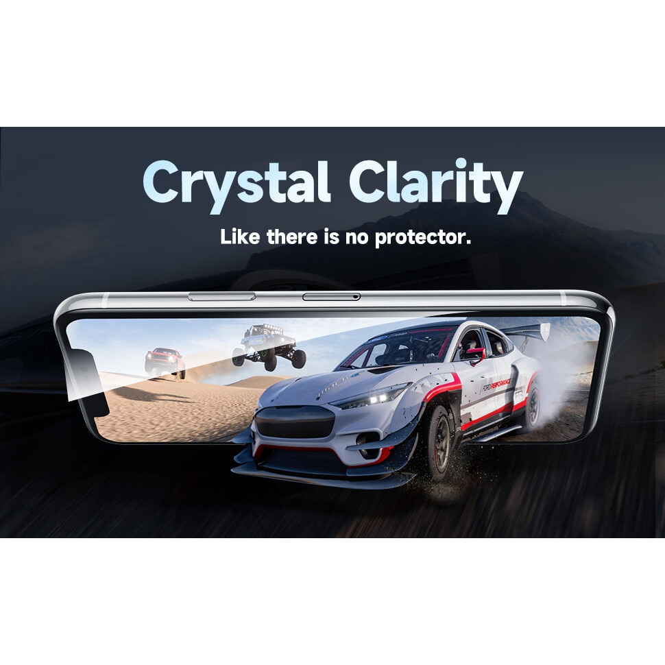 Folie de protectie pentru telefon, Happy, Sticla securizata, Kit de instalare, Pentru iPhone 12, Transparent