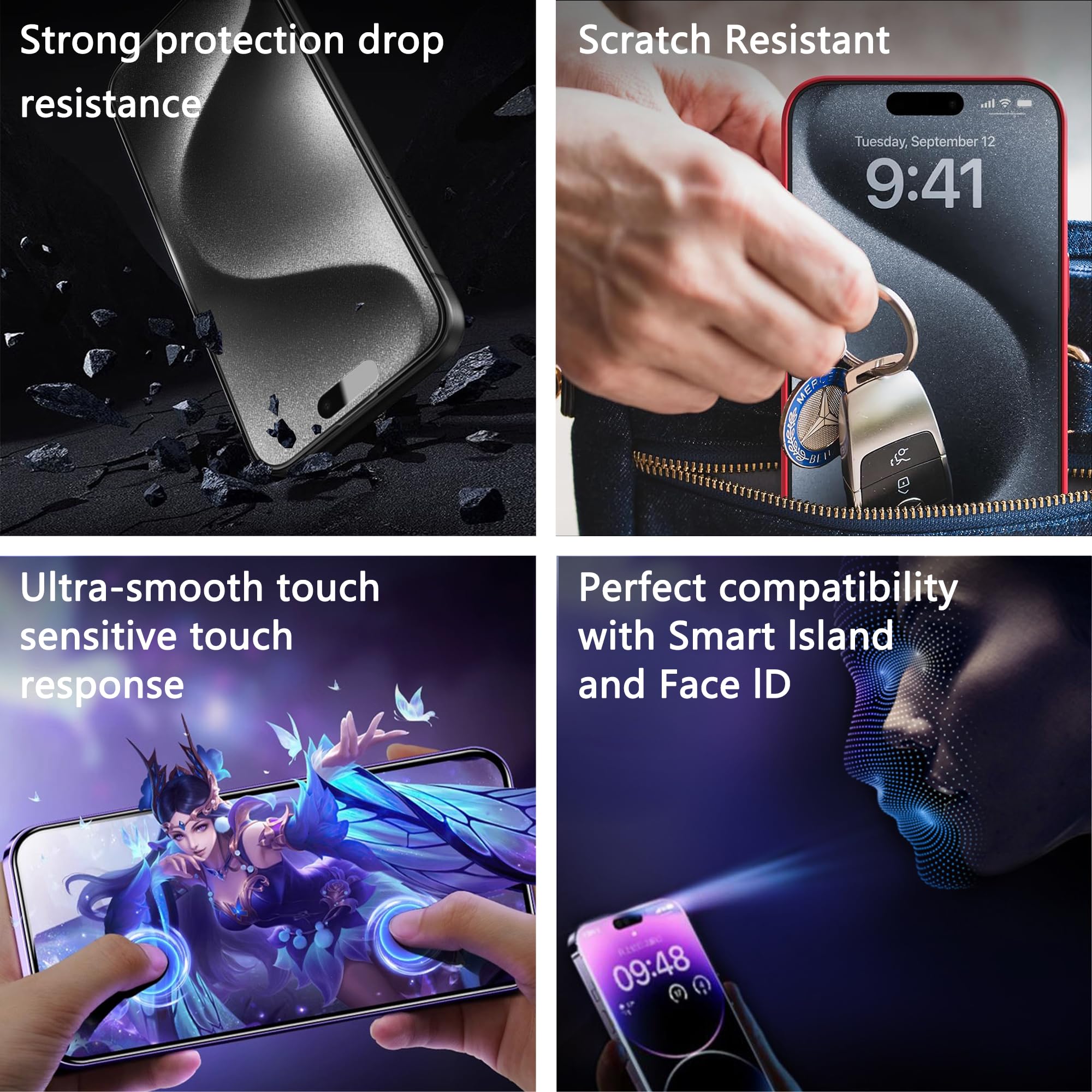 Folie de protectie pentru telefon, Happy, Sticla securizata, Kit de instalare, Pentru iPhone 12, Transparent