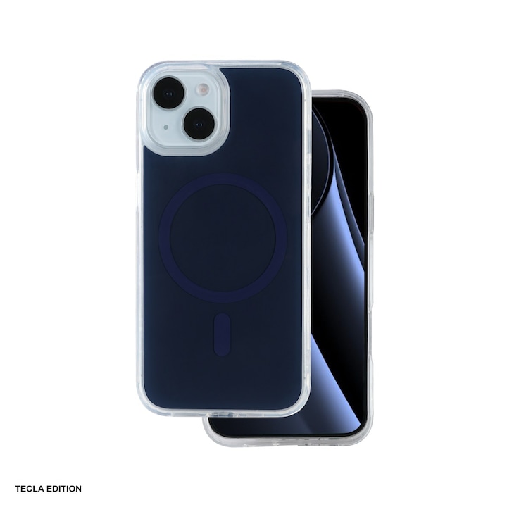 Husa Lowkey Mag pentru Apple iPhone 15, Carcasa magnetica, Albastru inchis