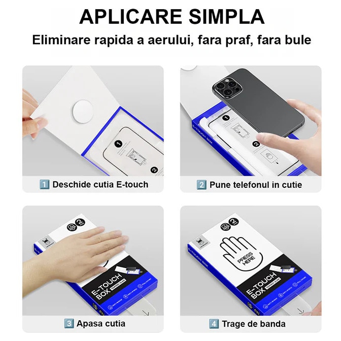 Folie Telefon Privacy pentru iPhone 17 AIR HEYBINGO, E-Touch Box, 2 Buc, din Sticla Securizata Duritate 9H, Cu Kit de Aplicare Instanta si Functie Automata de Indepartare a Prafului, Rezistenta la zgarieturi, Nu lasa amprente