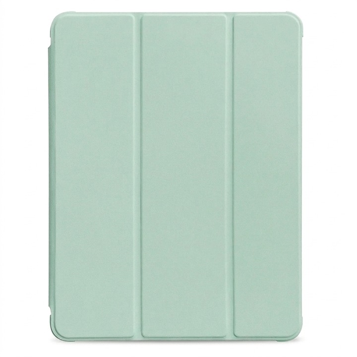 Husa tip carte pentru iPad Pro 12.9 inch, Smart Cover, suport pliabil, sleep/wake automat, verde menta