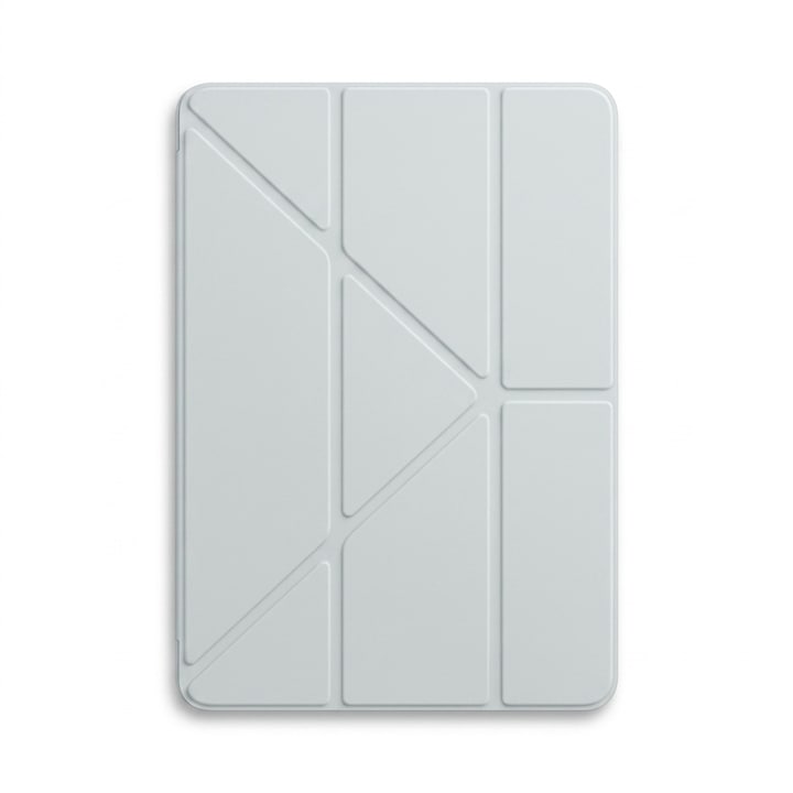 Husa tip carte pentru iPad 10.2 inch (gen 7/8/9), Origami multi-unghi, spate rigid, sleep/wake automat, alb-albastru