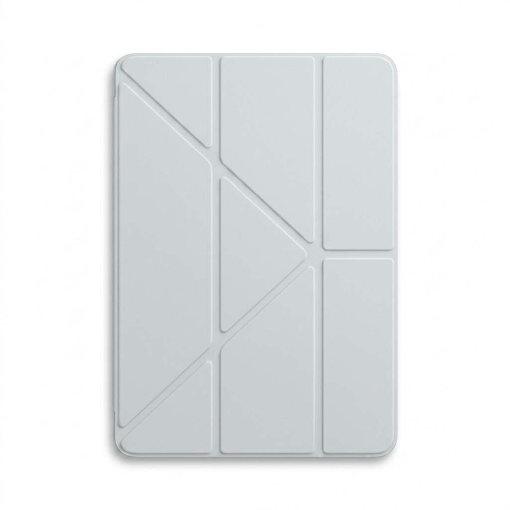 Husa tip carte pentru iPad 10.2 inch (gen 7/8/9), Origami multi-unghi, spate rigid, sleep/wake automat, alb-albastru