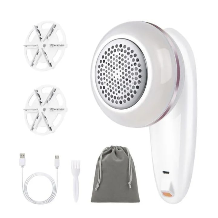 Aparat pentru scame/rasor de scame YYV A2730, baterie litiu-ion, incarcare USB, fara fir, pentru haine, mobilier si textile