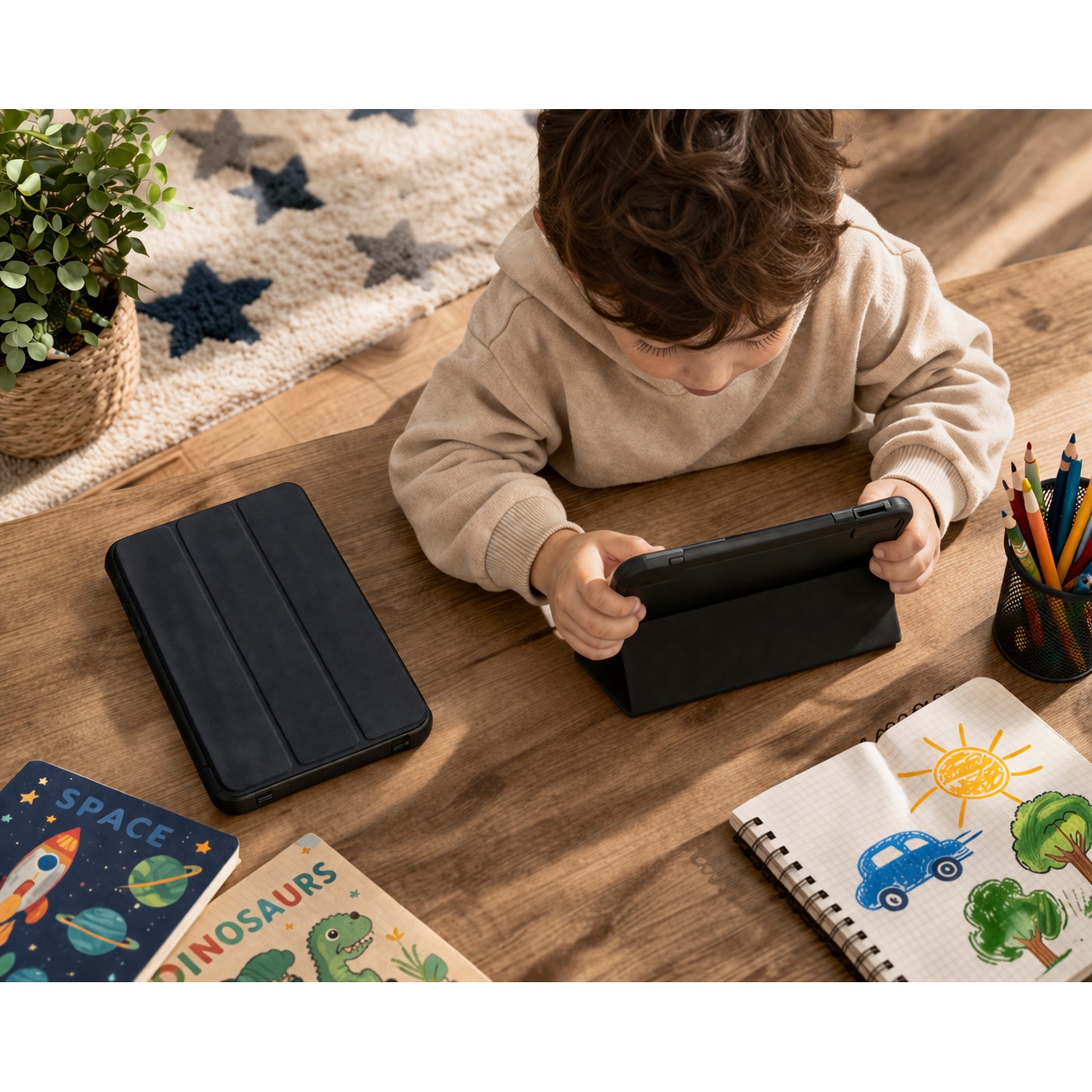 Husa tableta StandPro pentru Oppo Pad SE 11 / OnePlus Pad Lite, Protectie 360°, Carcasa Rigida, Piele ECO, Anti-soc si Anti-zgarieturi, Negru