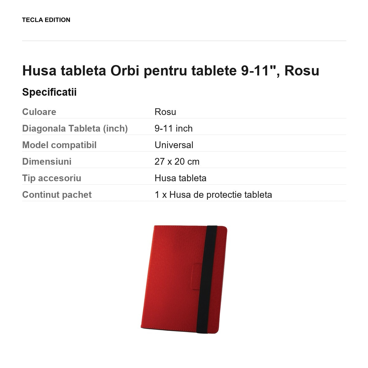 Husa tableta Orbi pentru tablete 9-11", Rosu