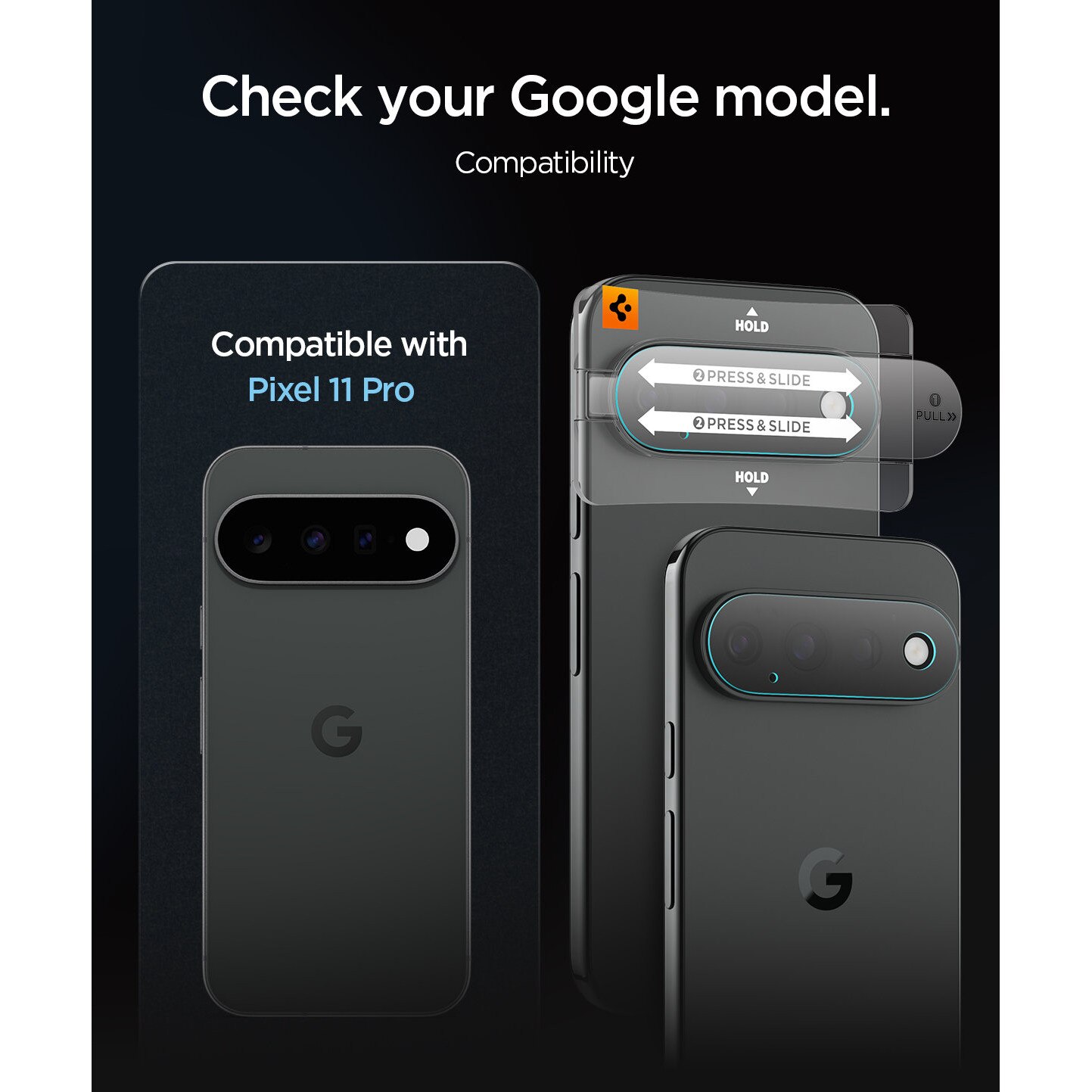Set 2 folii sticla securizata camera foto Spigen Glass tR EZ Fit Optik Pro compatibile cu Google Pixel 11 Pro, Transparent