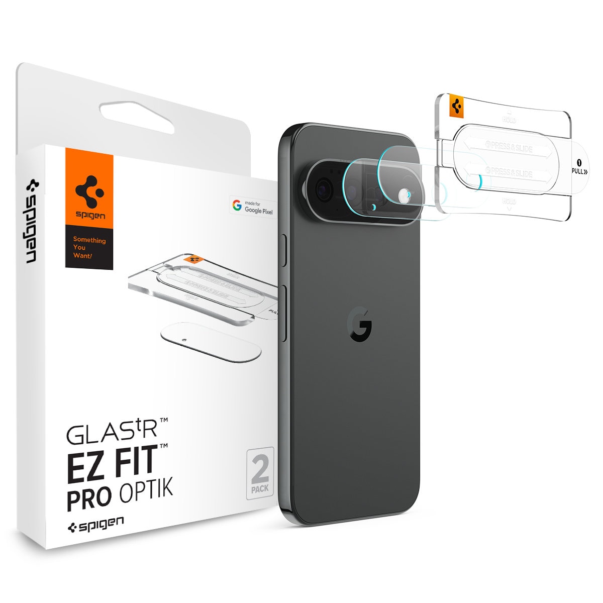 Set 2 folii sticla securizata camera foto Spigen Glass tR EZ Fit Optik Pro compatibile cu Google Pixel 11 Pro XL, Transparent