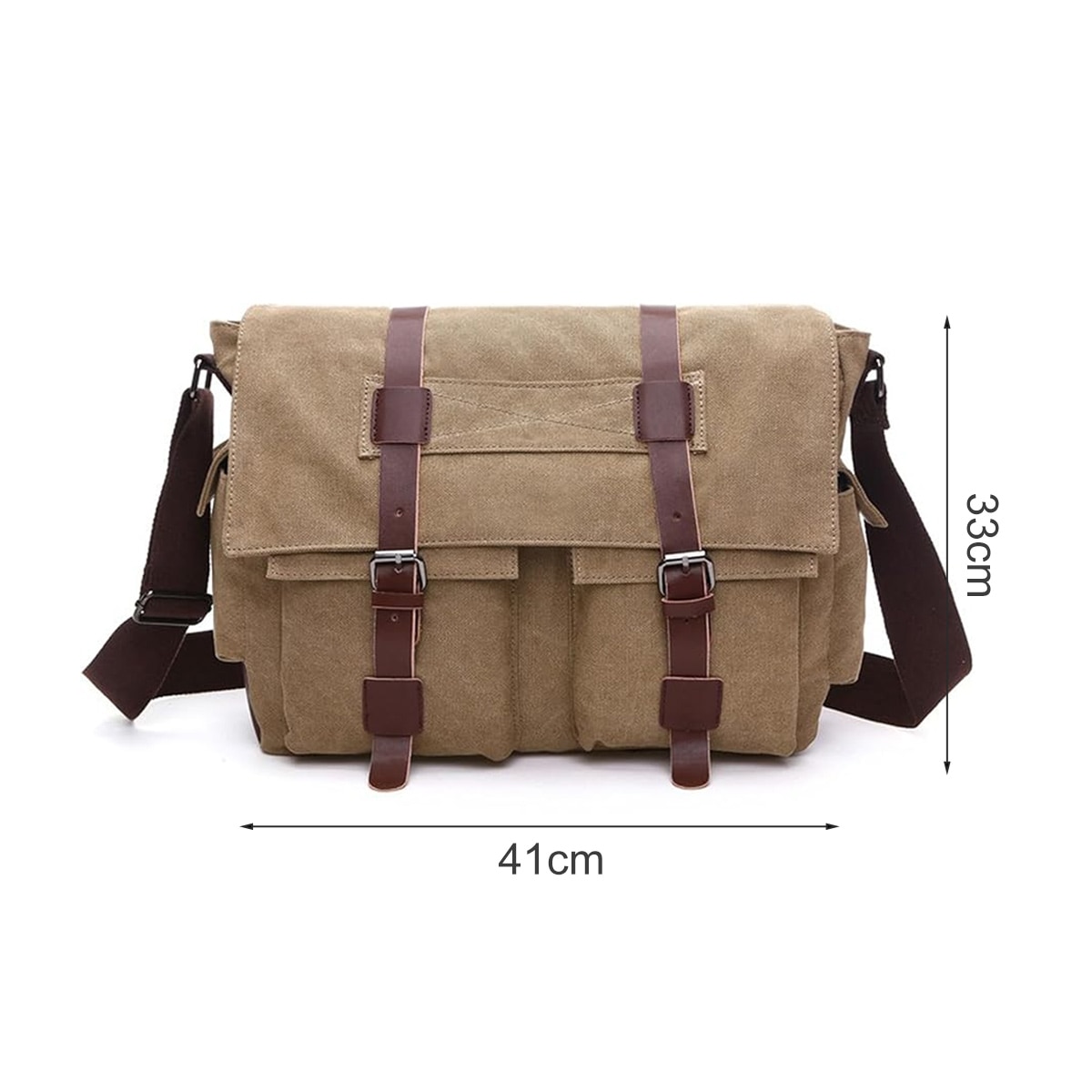 Geanta messenger, retro, maro inchis, 38x28x12cm, pentru laptop 15,6"