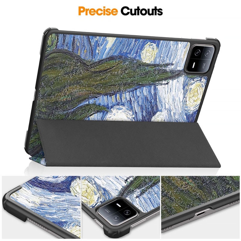 Husa tableta din piele pentru Samsung Galaxy Tab A9 Plus, Protectie Completa, Starry Night design, Multicolor