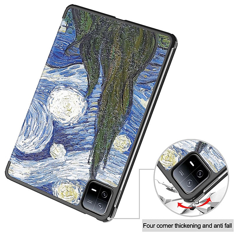 Husa tableta din piele pentru Samsung Galaxy Tab A9 Plus, Protectie Completa, Starry Night design, Multicolor
