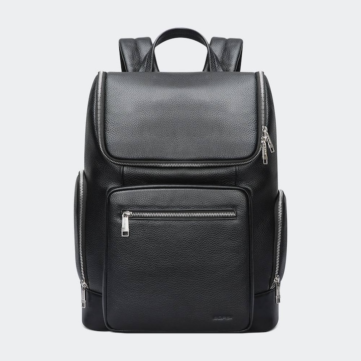 Rucsac din piele Bopai Terra, 15.6", negru, 44x34x20cm, capacitate 22L