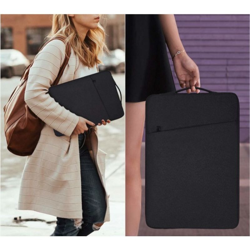 Husa pentru laptop din panza neagra, geanta pentru laptop, husa pentru notebook
