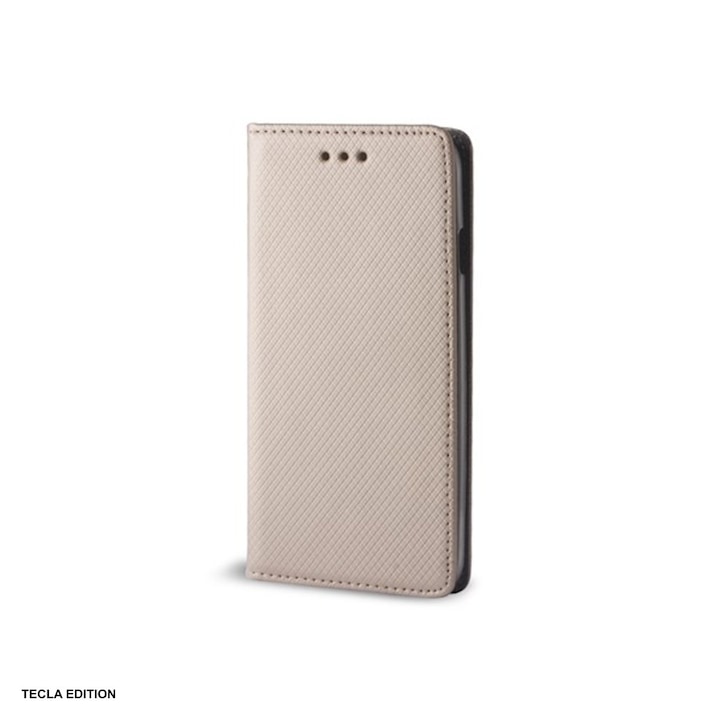 Husa Smart Magnet pentru Xiaomi Redmi Note 15 5G, tip carte cu inchidere magnetica, Auriu