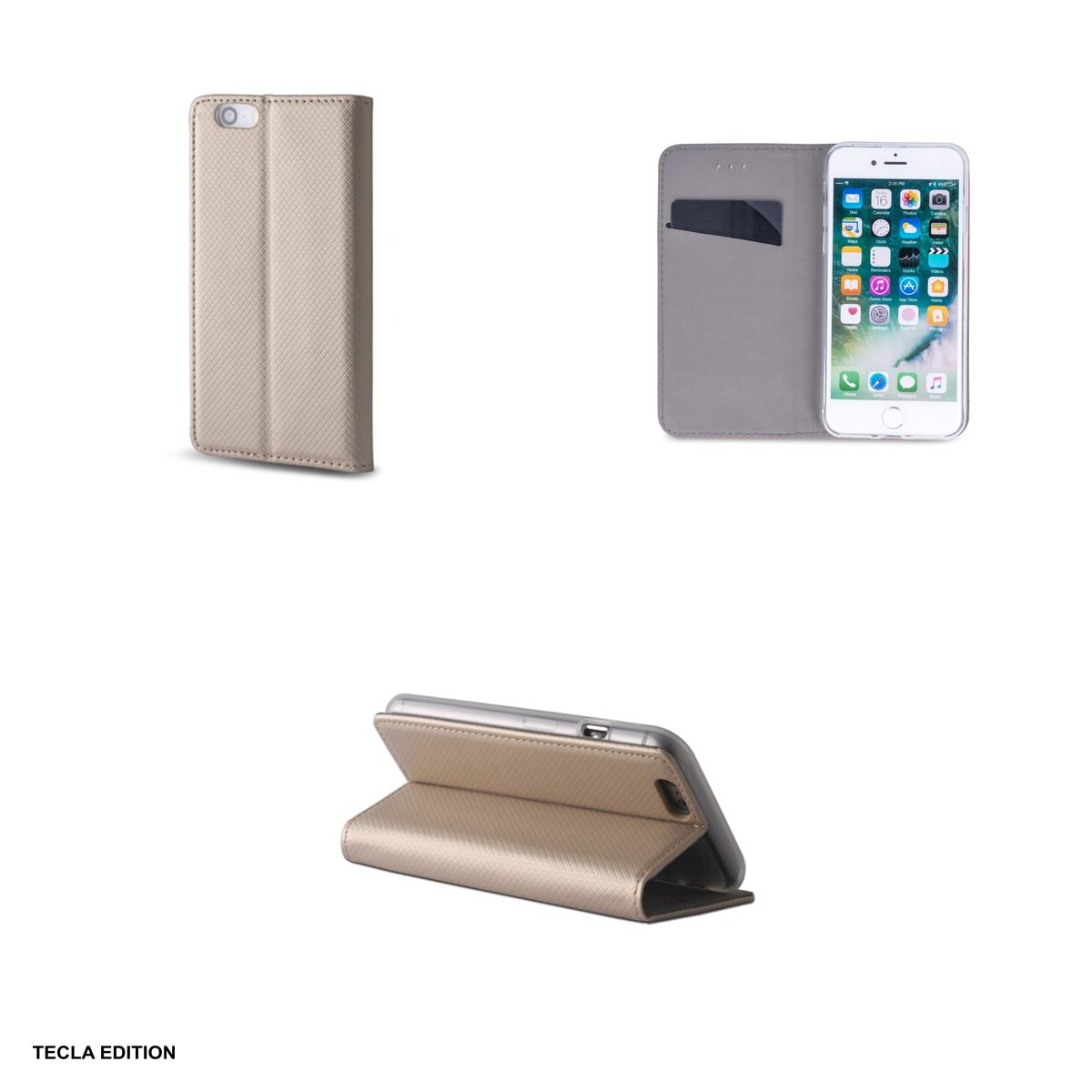 Husa Smart Magnet pentru Xiaomi Redmi Note 15 5G, tip carte cu inchidere magnetica, Auriu