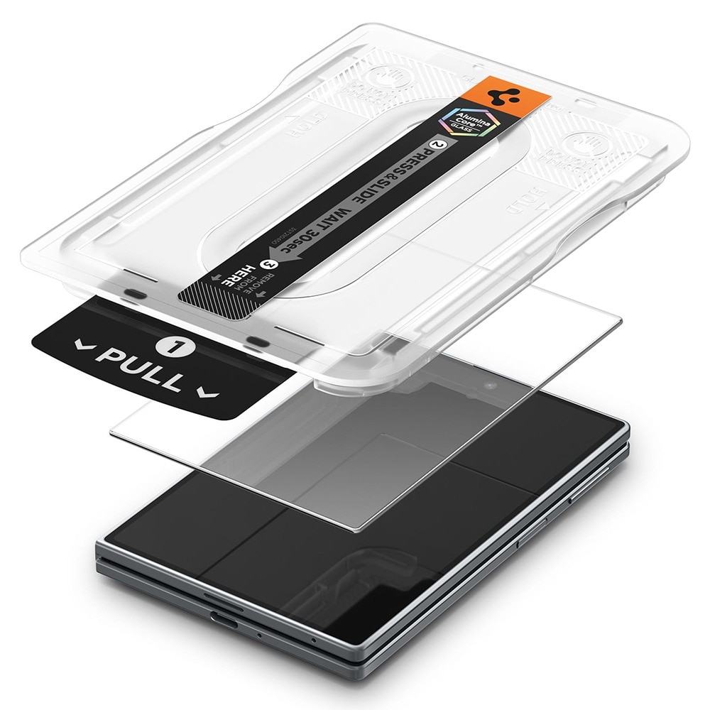 Folie Sticla pentru Samsung Galaxy Z Fold 8 Spigen Glas.tR EZ-FIT Pro HD, Kit de instalare usoara si rapida cu dispozitiv de potrivire automata, Protectie Profesionala, Ultra Rezistenta, Transparenta