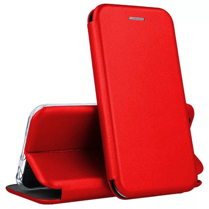 Husa pentru Samsung Galaxy A32 4G, Elite Book, PU Leather, Decupaj difuzor apeluri, Colturi rotunde, Inchidere magnetica, Protectie fata - spate, Acoperire completa 360 grade, Tip carte, Rosu