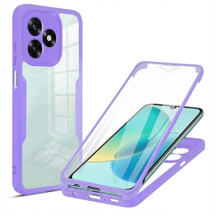 Husa pentru Honor X5c Plus DaDen® ColorVerse 360, Antisoc, Protectie completa spate-ecran, Mov
