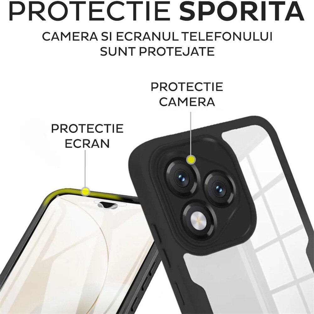 Husa pentru Honor X5c Plus DaDen® ColorVerse 360, Antisoc, Protectie completa spate-ecran, Mov
