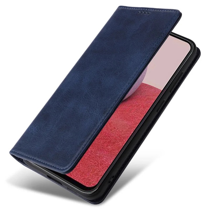 Husa pentru Honor X7d, Piele ecologica PU Leather Book, 4 buzunare, Inchidere magnetica, Functie stand / suport, Decupaj difuzor apeluri, Acoperire completa 360 de grade, Protectie fata-spate, Tip carte, Albastru