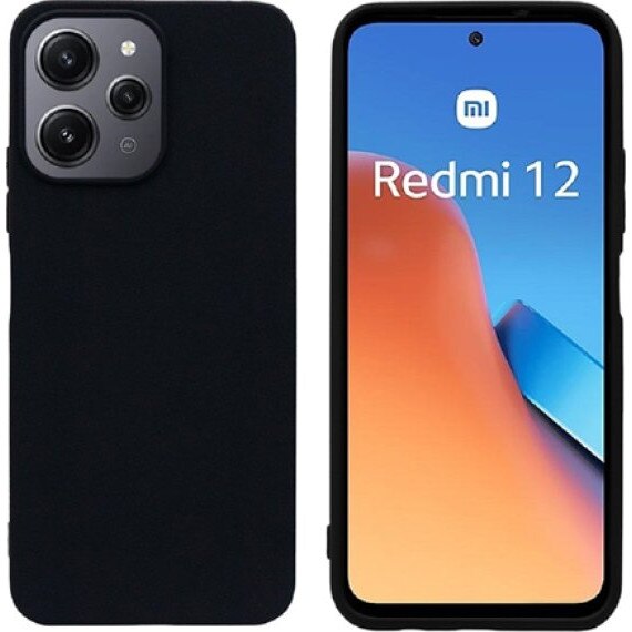 Set husa silicon mat si sticla temperata Vivid Xiaomi Redmi 12 negru