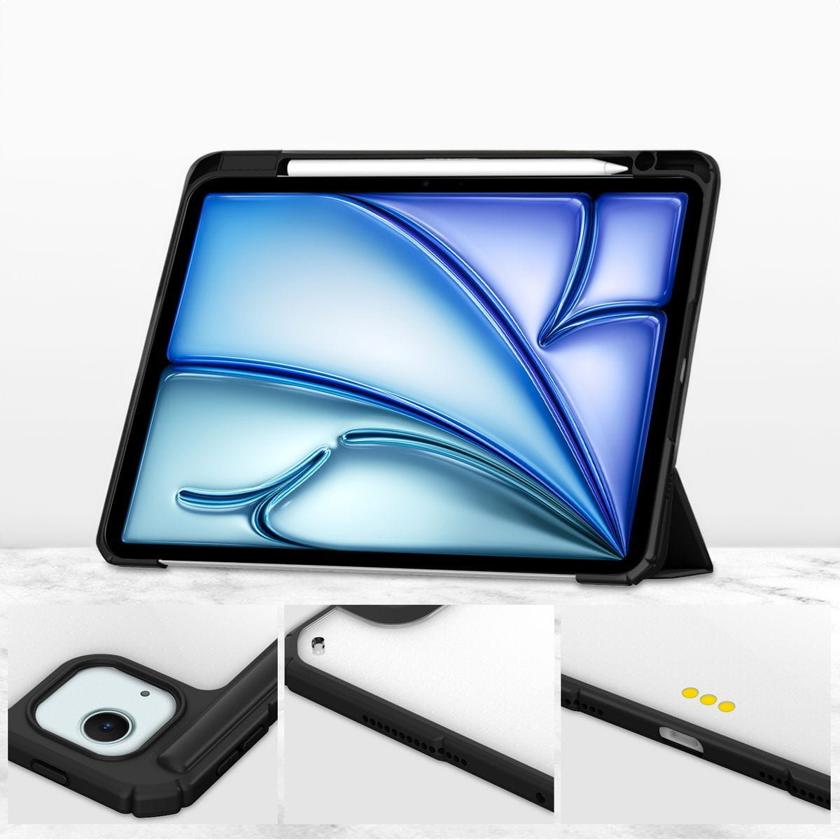 Husa tableta Bizon Case Tab Clear Matt pentru iPad Air 13” 2024, negru