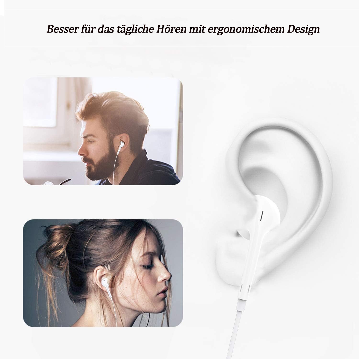 Casti in-ear 0716BM-BST3130900, cu microfon si telecomanda pentru volum, conector Lightning, compatibile cu iPhone, alb