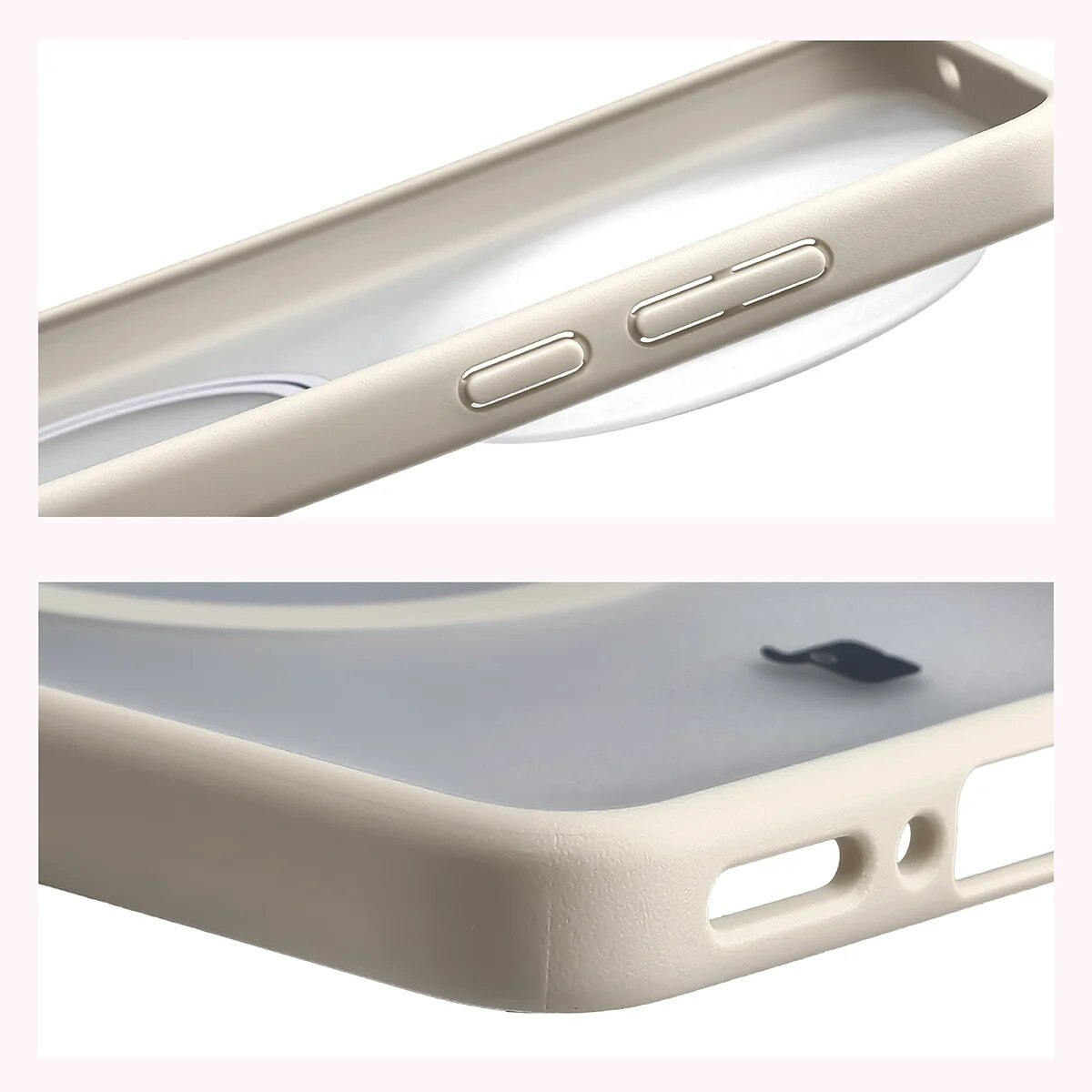 Husa pentru Magsafe Bizon Case MatteO pentru Vivo X300 Ultra, Translucid cu Bej