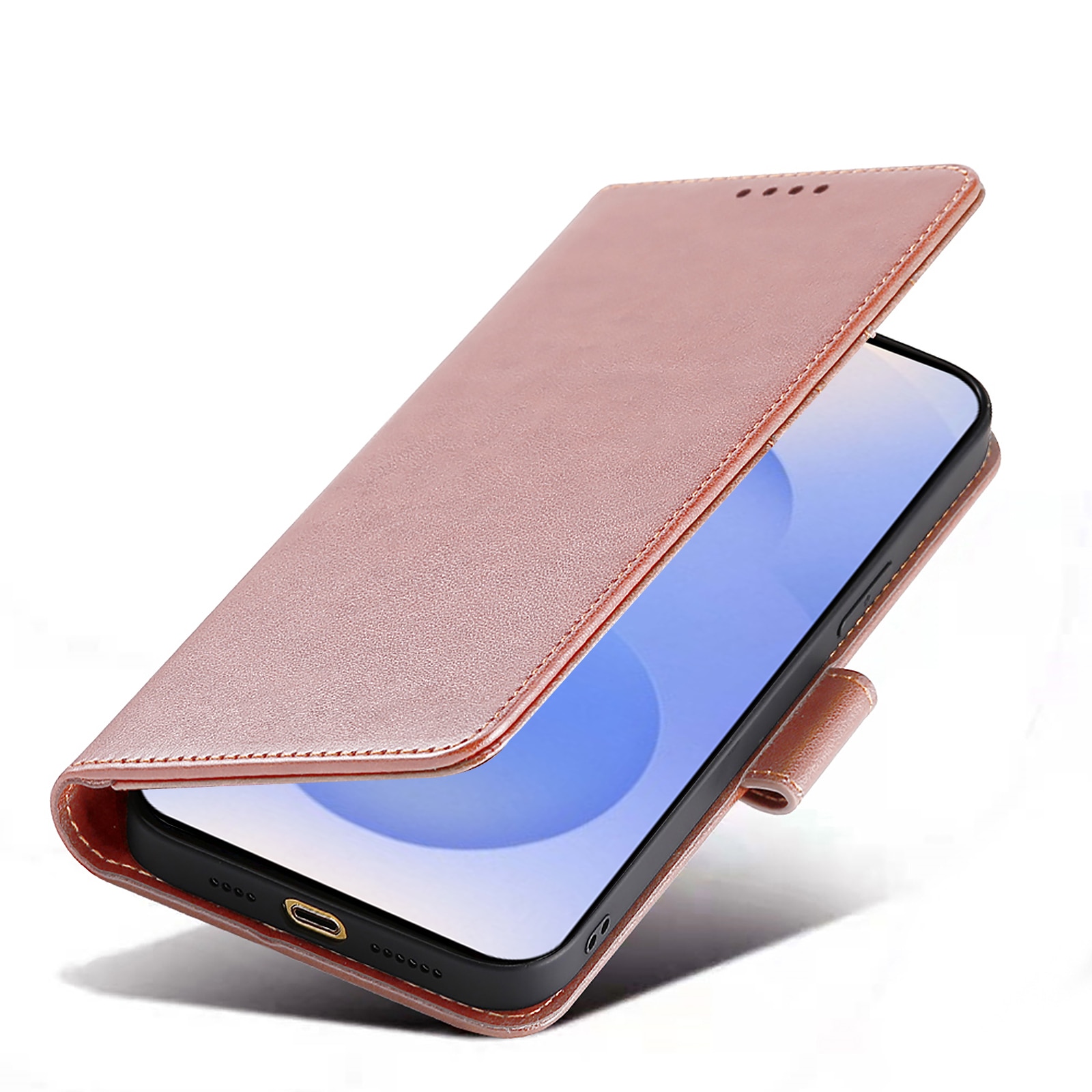 Husa pentru Samsung Galaxy S25, Omelivon, piele fina, Diary Book, tip carte, cu Portofel Interior, stand, Inchidere Magnetica, Antisoc, Roz