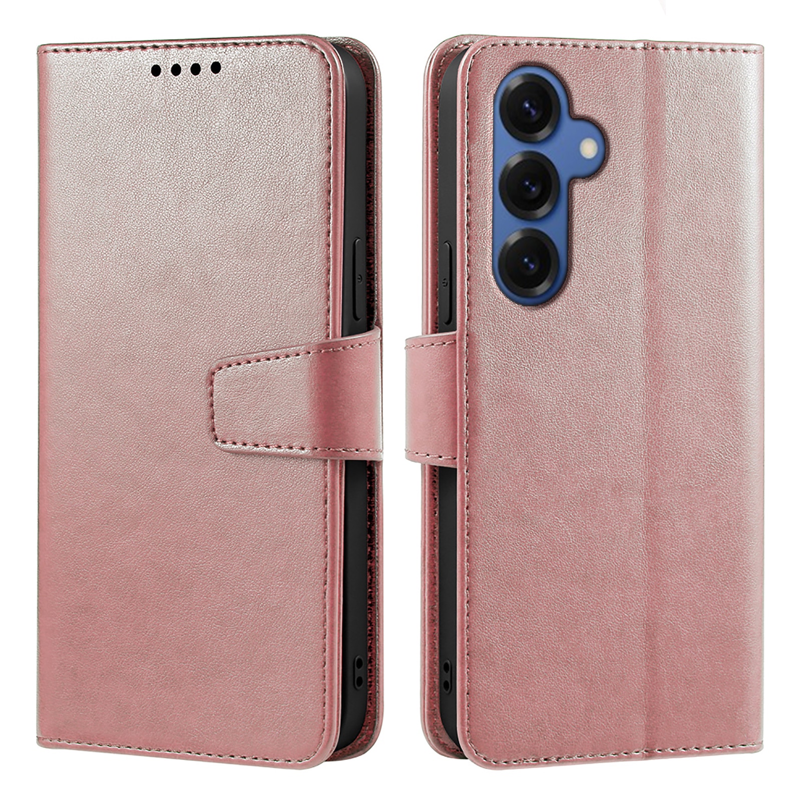 Husa pentru Samsung Galaxy S25, Omelivon, piele fina, Diary Book, tip carte, cu Portofel Interior, stand, Inchidere Magnetica, Antisoc, Roz