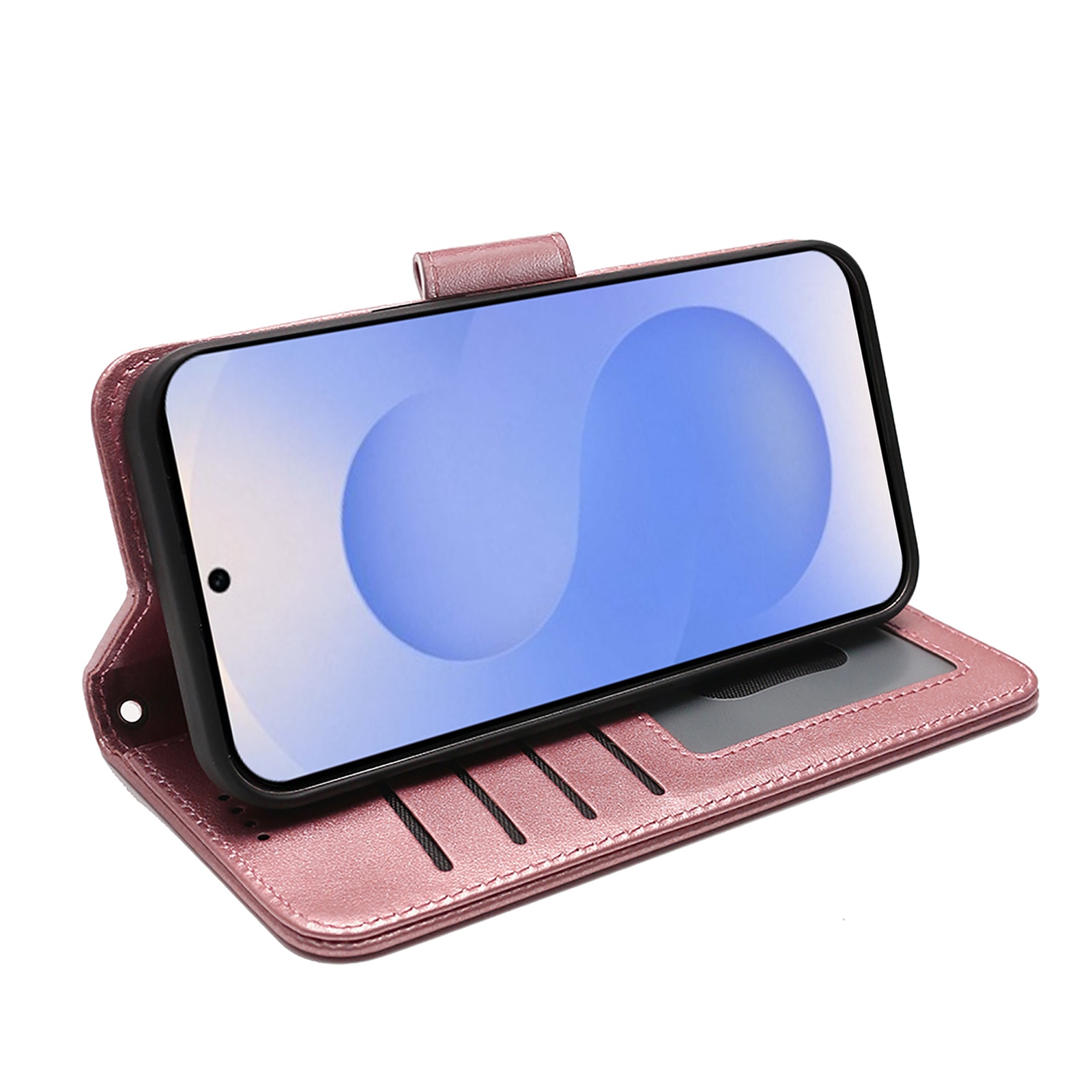Husa pentru Samsung Galaxy S25, Omelivon, piele fina, Diary Book, tip carte, cu Portofel Interior, stand, Inchidere Magnetica, Antisoc, Roz