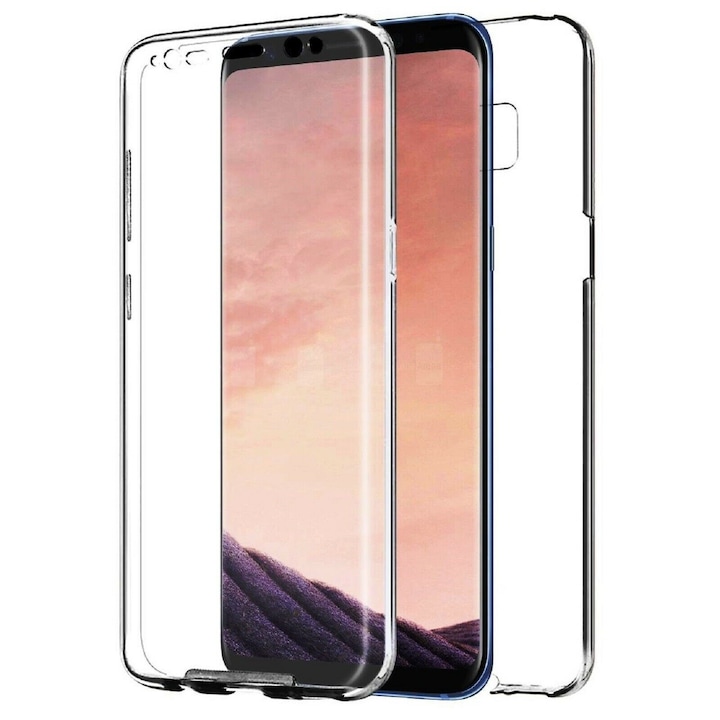 Husa 360° compatibila Samsung Galaxy A50, A505 FULL TPU Transparent fata+spate