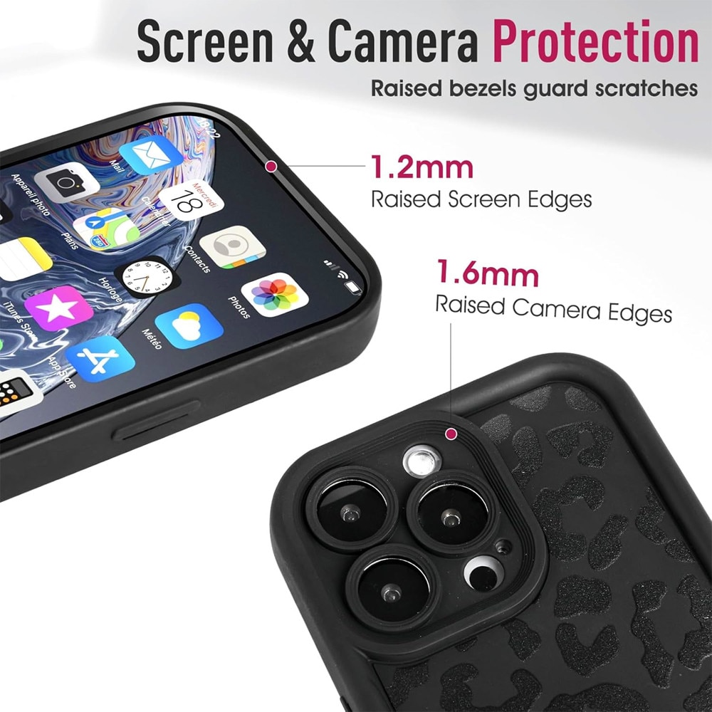 Husa de Protectie Cheeterra pentru Apple iPhone 11, OPTIM SOLUTION, Leopard Print Case, pentru Femei, Fete, AntiShock TPU Moale, Bumper Camera, Discreet Finishes, XGD, Negru