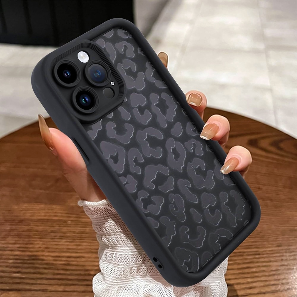 Husa de Protectie Cheeterra pentru Apple iPhone 11, OPTIM SOLUTION, Leopard Print Case, pentru Femei, Fete, AntiShock TPU Moale, Bumper Camera, Discreet Finishes, XGD, Negru