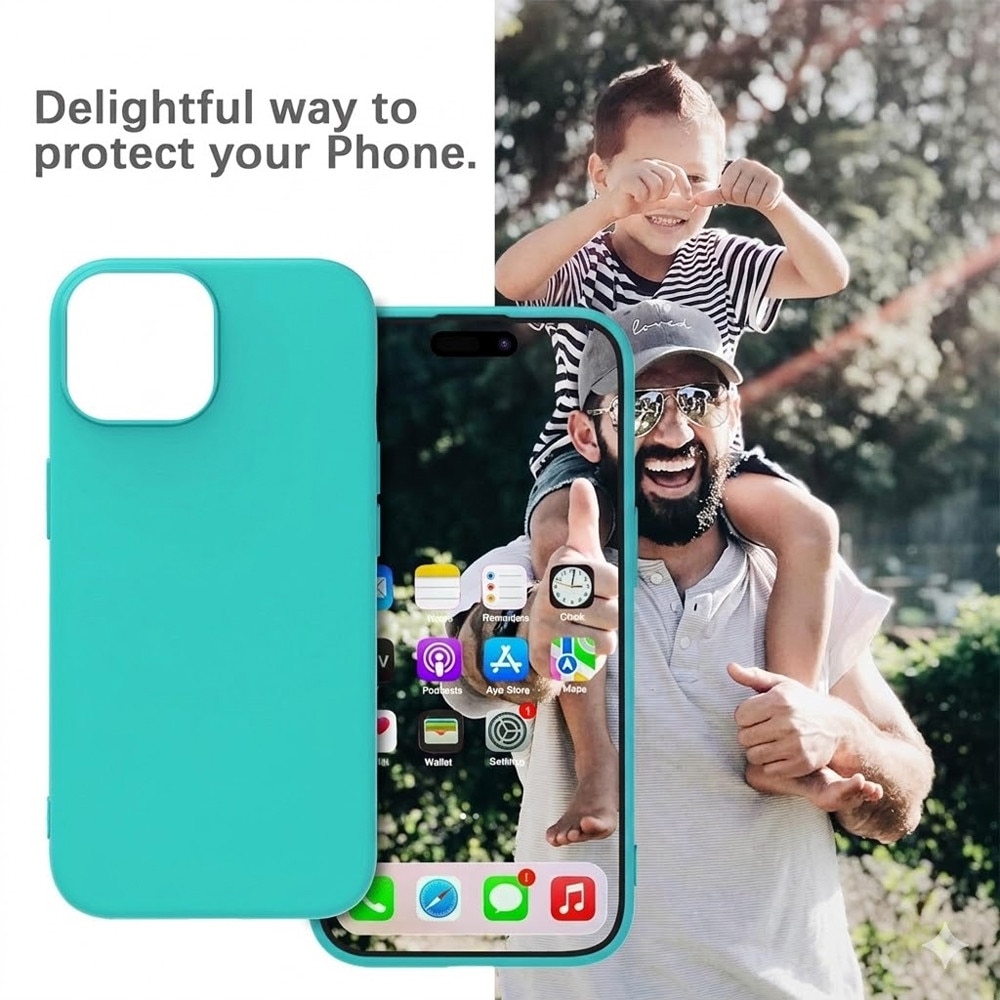 Husa din Silicon pentru Apple iPhone 13 Pro Max, Flexibila, Soft & Slim Fit, Rezistenta la Zgarieturi, Finisaj Matte, Turcoaz
