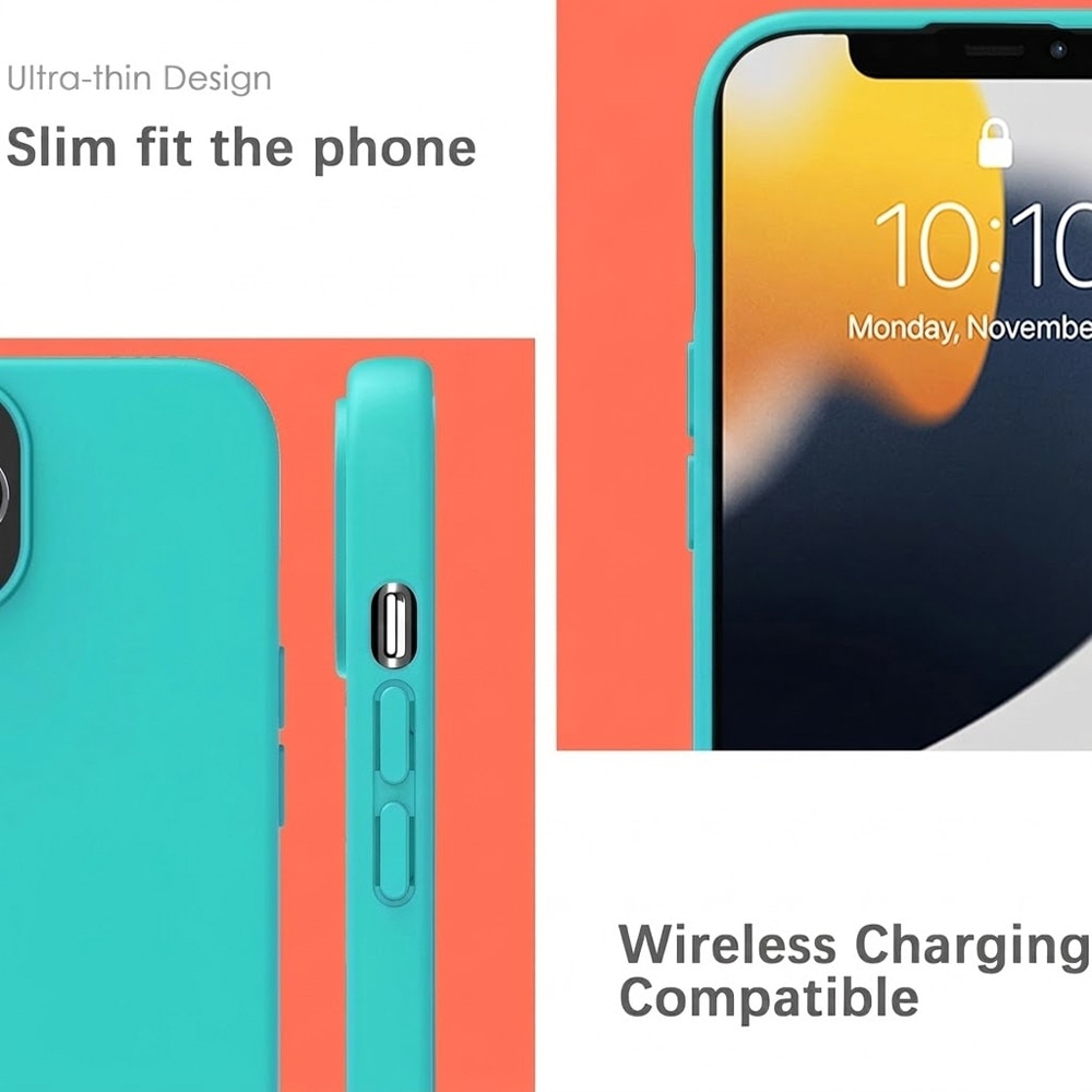 Husa din Silicon pentru Apple iPhone 13 Pro Max, Flexibila, Soft & Slim Fit, Rezistenta la Zgarieturi, Finisaj Matte, Turcoaz
