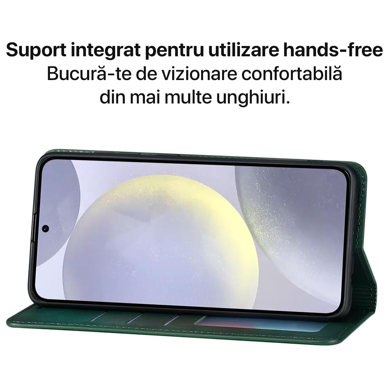 Husa pentru Xiaomi Redmi Note 14 Pro 5G Daden® Flip Leather Deluxe, Antisoc, Inchidere magnetica, Buzunar card, Calitate Premium, Verde