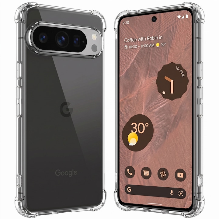 Husa pentru Google Pixel 11 Pro XL, ClearShield Pro cu Tehnologie Aero-Shock, Protectie Camere si Ecran, Aderenta Ridicata, Transparent