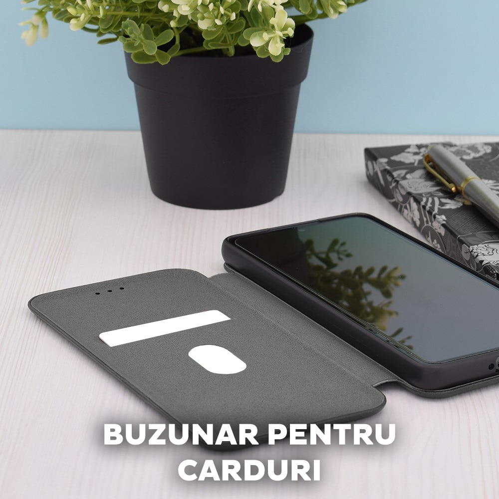 Husa pentru Honor X5c Plus Tip Carte, Safe Wallet Plus, Functie de Stand, Calitate Premium, Antisoc, Protectie Sporita, Negru