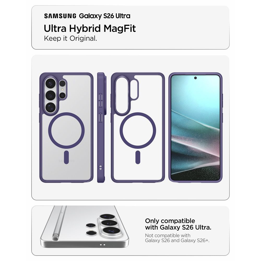 Husa pentru Samsung Galaxy S26 Ultra, Spigen Ultra Hybrid MagSafe, Calitate Premium, Mov