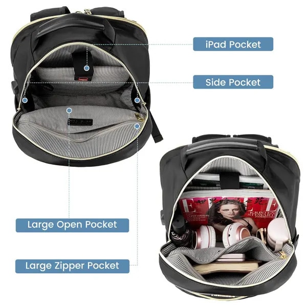 Rucsac laptop negru 43x30x19cm, material 300D, confortabil, practic