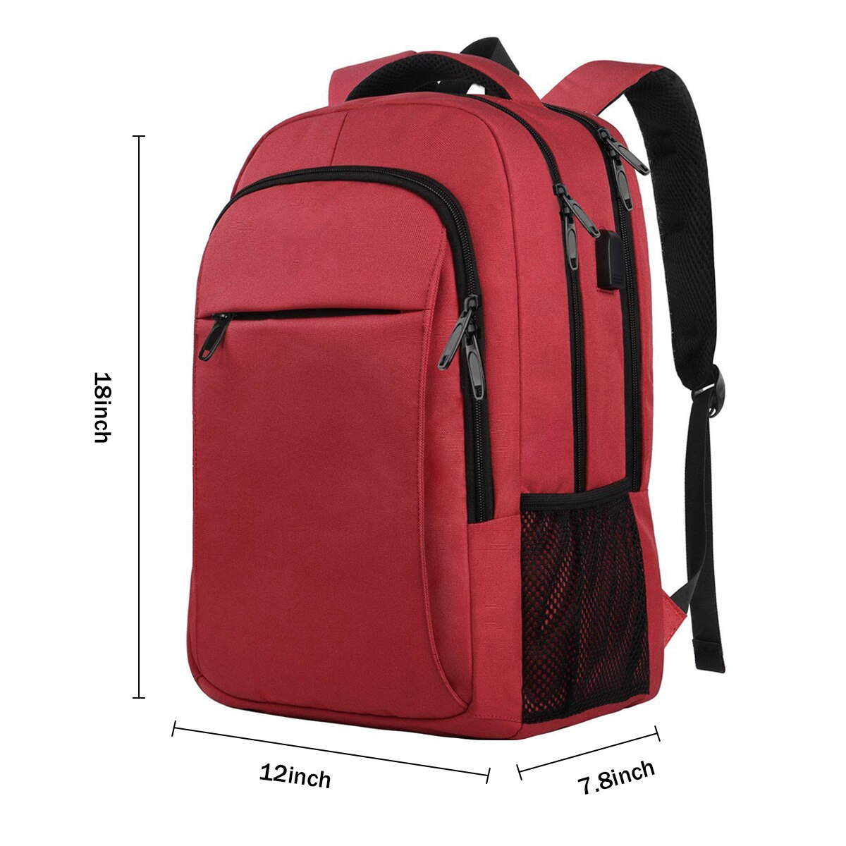 Rucsac laptop, rezistent la apa, port USB, 48x34x18cm, negru